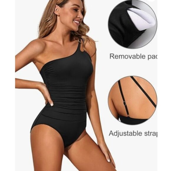 Holipick One Shoulder One Piece Swimsuit W/Tummy Control & Full Coverage- Medium - Picture 4 of 6
